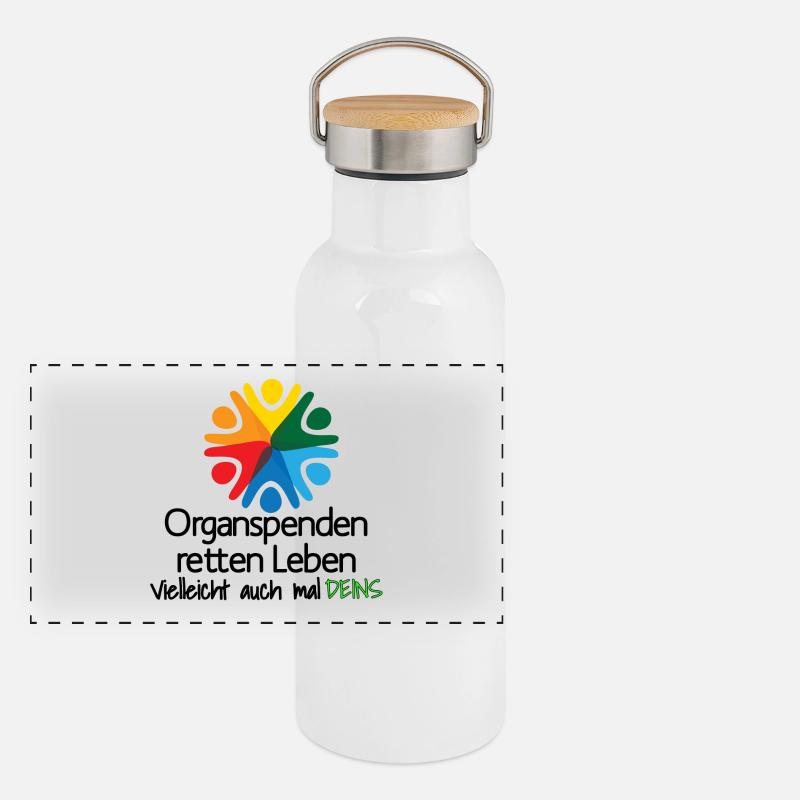 Organspenden retten Leben 1 Panorama Thermosflasche mit Bambusdeckel