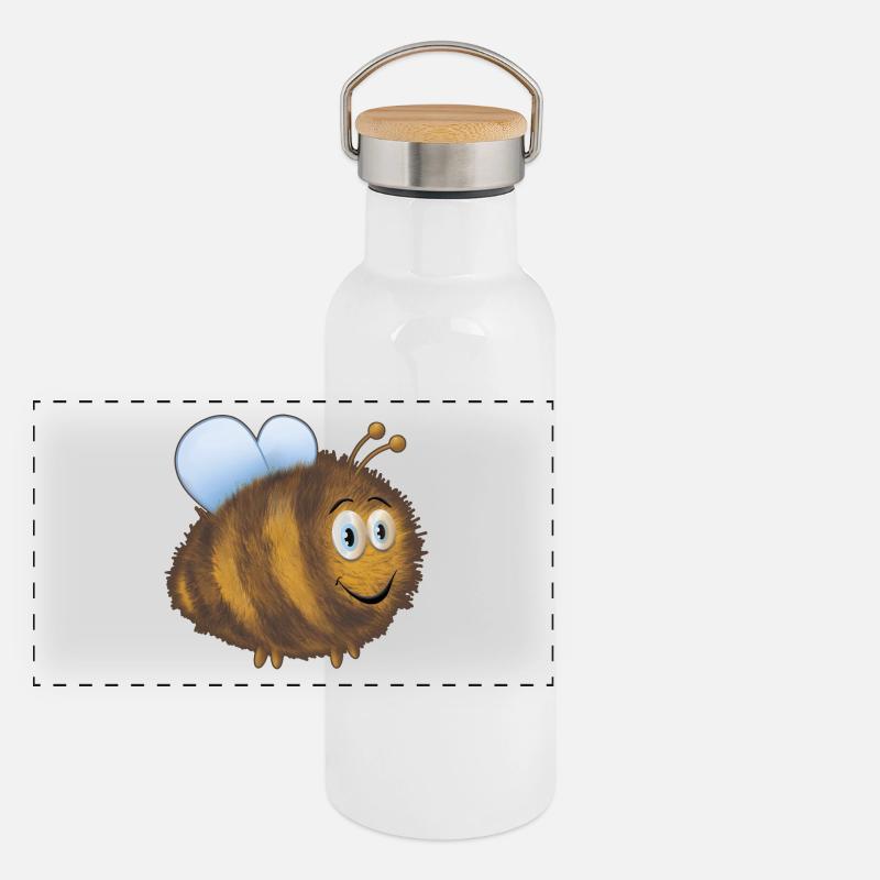 Funny fat bumblebee Panoramic Thermal Bottle with Bamboo Lid