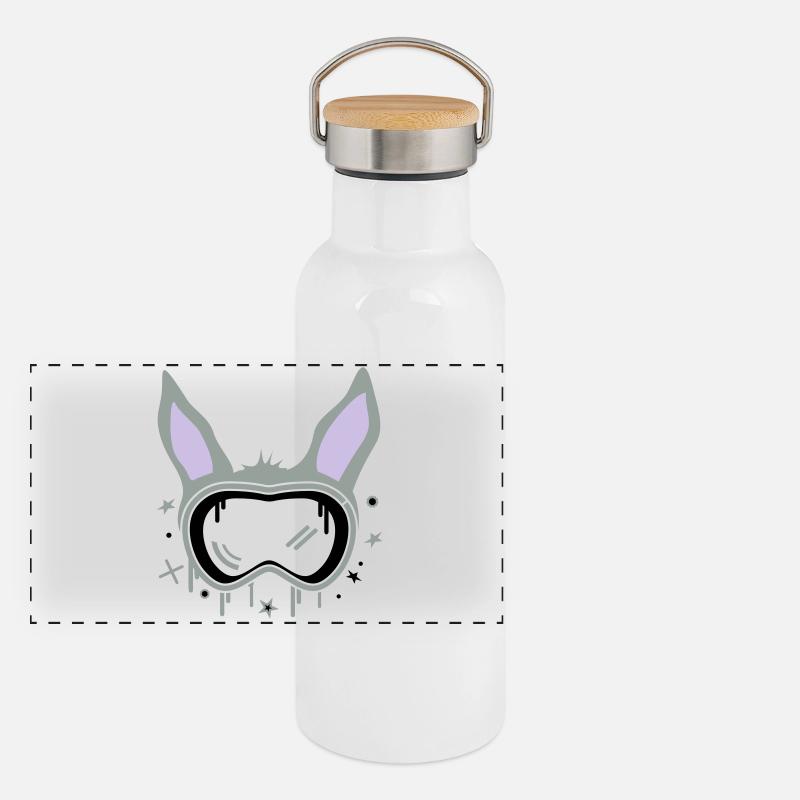 Ski Bunny Gourde isotherme avec bouchon en bambou