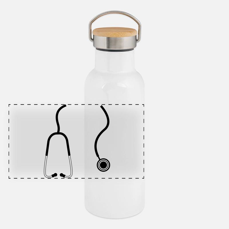 doctor stethoscope Panoramic Thermal Bottle with Bamboo Lid