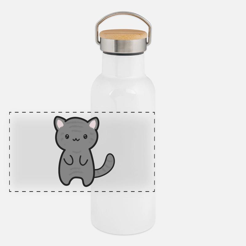 Tiger cat Panoramic Thermal Bottle with Bamboo Lid