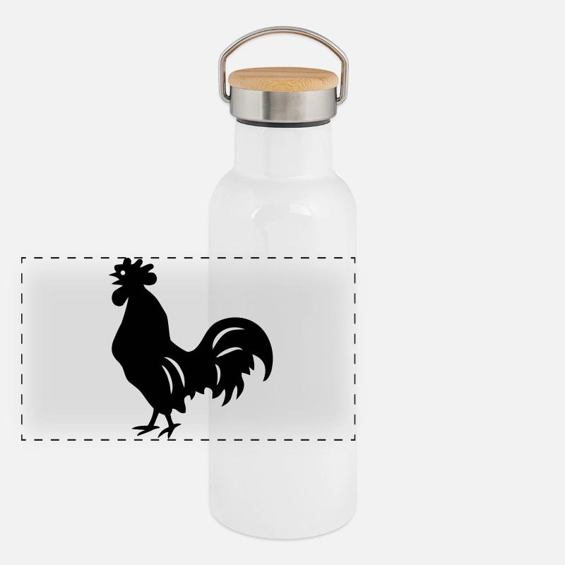 rooster Panoramic Thermal Bottle with Bamboo Lid