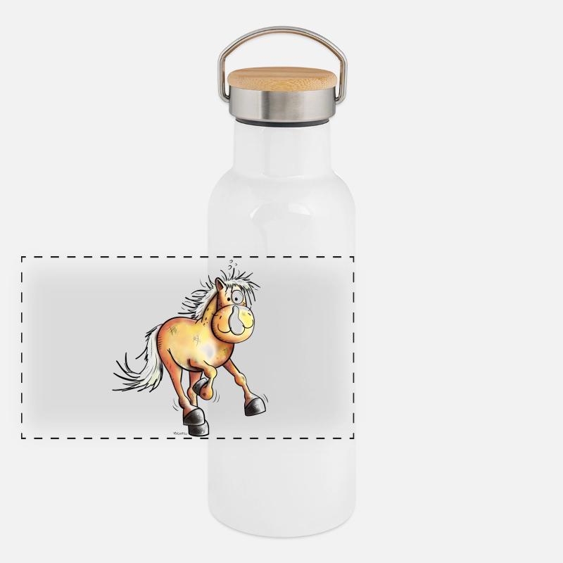 Running Haflinger Panoramic Thermal Bottle with Bamboo Lid