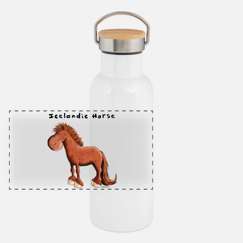 Cheval islandais Gourde isotherme avec bouchon en bambou