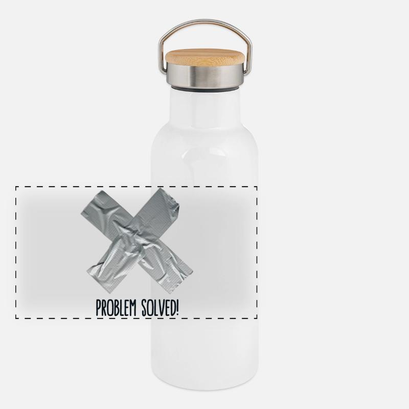 Problem Solved Duct tape Panorama Thermosflasche mit Bambusdeckel