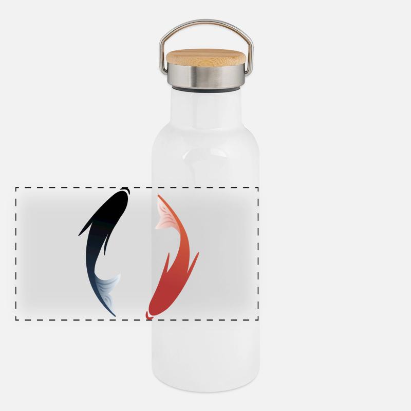 Coitance - Gourde isotherme avec bouchon en bambou - blanc