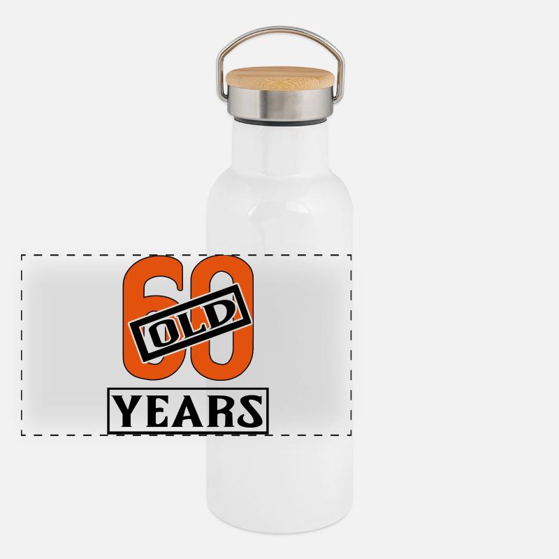 60 years old present sixty Panoramic Thermal Bottle with Bamboo Lid