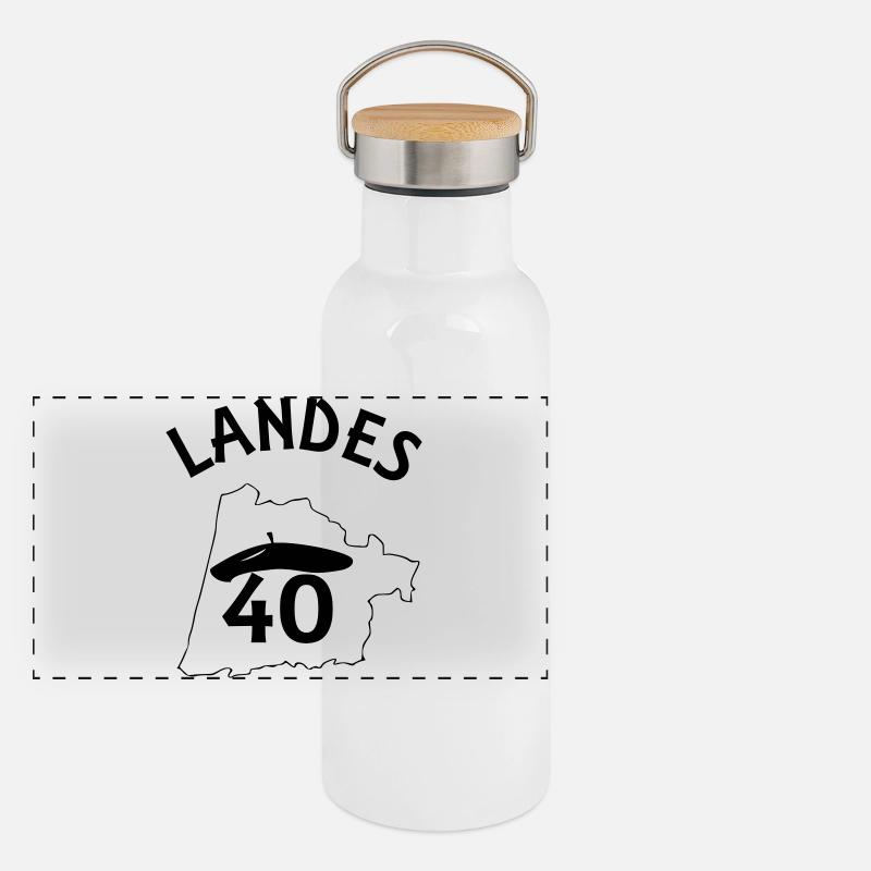 Landes Gourde isotherme avec bouchon en bambou