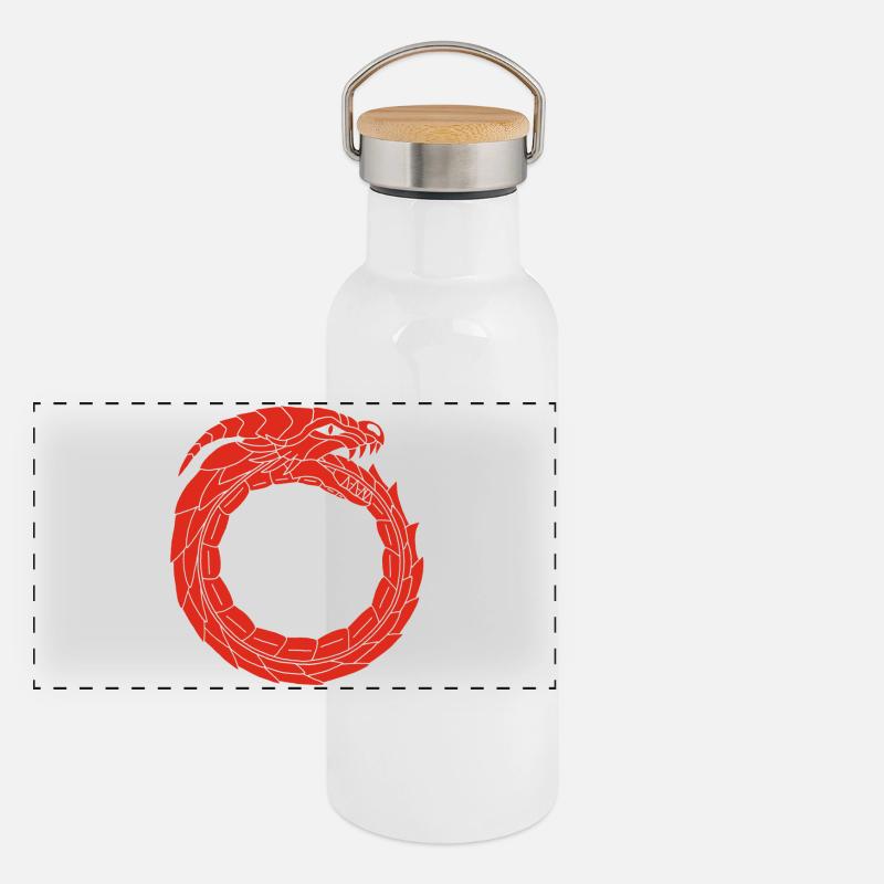 Dragon rouge dévoreur Gourde isotherme avec bouchon en bambou