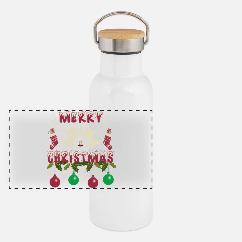 Ange de Noël Gourde isotherme avec bouchon en bambou