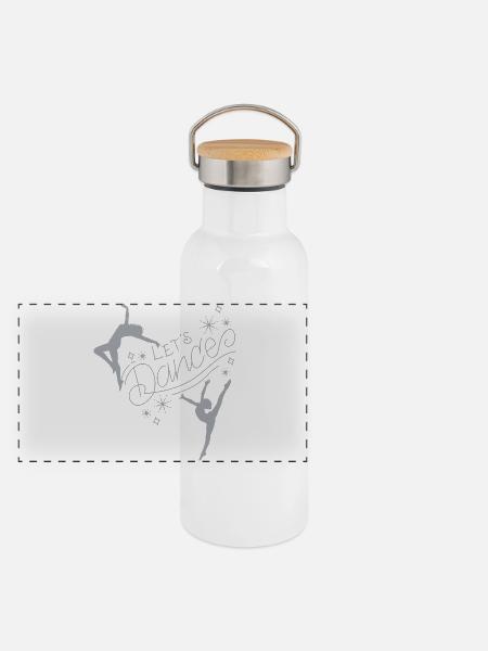 Let's Dance - Dancing T-Shirt - Panorama Thermosflasche mit Bambusdeckel - Weiß