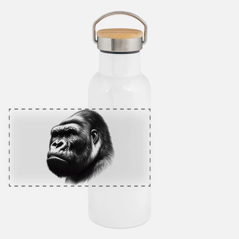 Gorilla Panorama Thermosflasche mit Bambusdeckel
