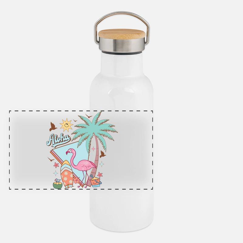 Panorama Thermosflasche mit Bambusdeckel