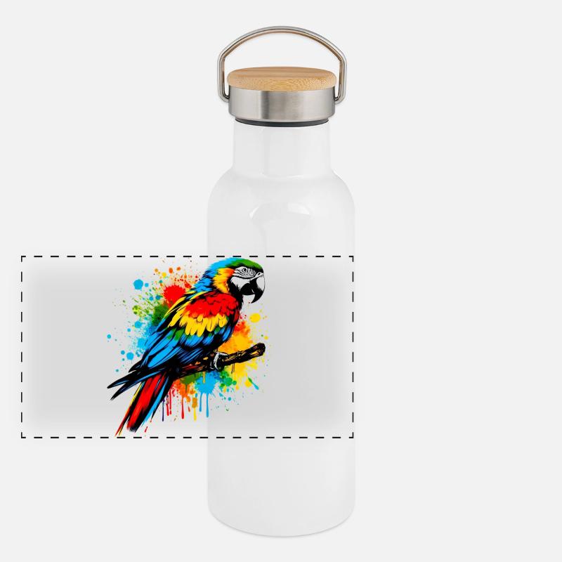 Perroquet Gourde isotherme avec bouchon en bambou