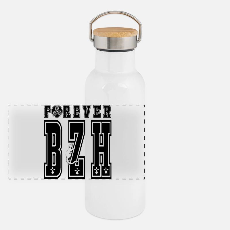 FÜR IMMER BZH Panorama Thermosflasche mit Bambusdeckel