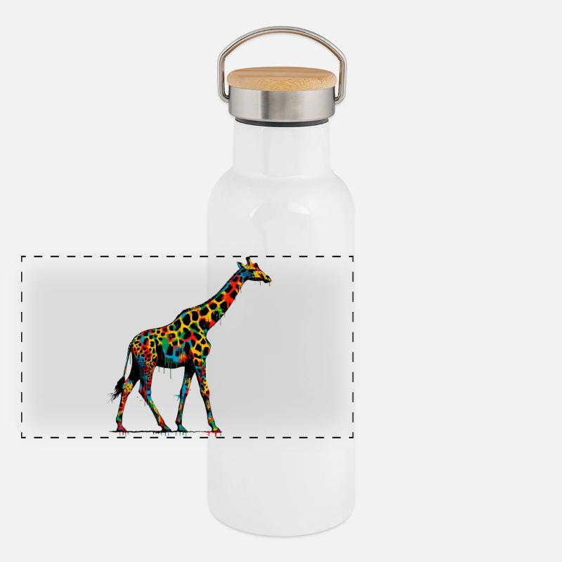 Girafe Gourde isotherme avec bouchon en bambou