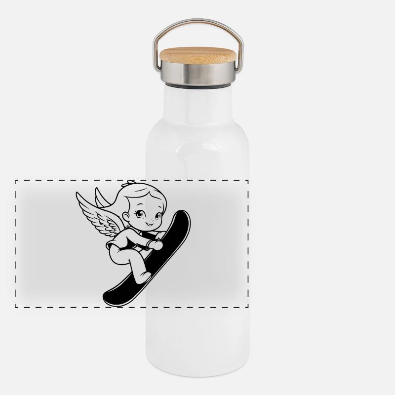 Ange du snowboard Gourde isotherme avec bouchon en bambou
