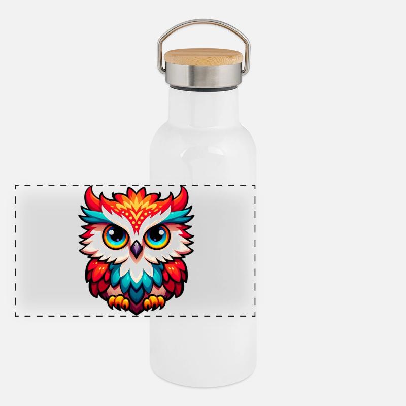 Hibou Gourde isotherme avec bouchon en bambou