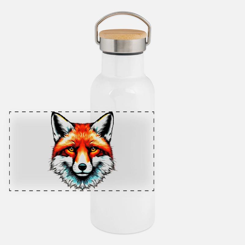 Renard Gourde isotherme avec bouchon en bambou