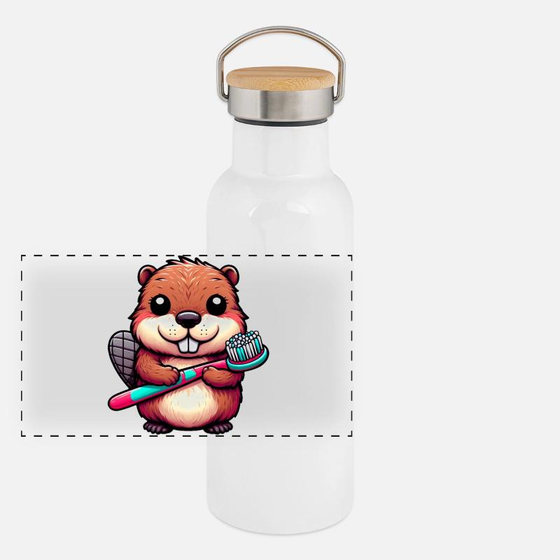 Castor Gourde isotherme avec bouchon en bambou