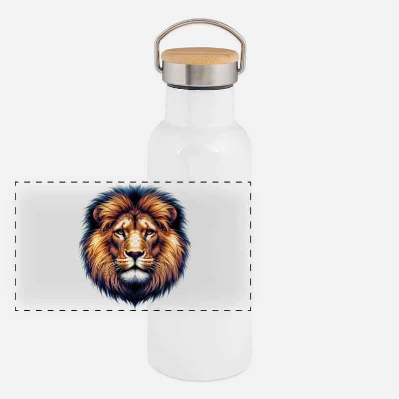 Lion Gourde isotherme avec bouchon en bambou