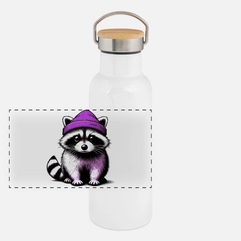 Raton laveur Gourde isotherme avec bouchon en bambou