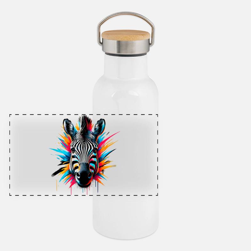 Zèbre Gourde isotherme avec bouchon en bambou