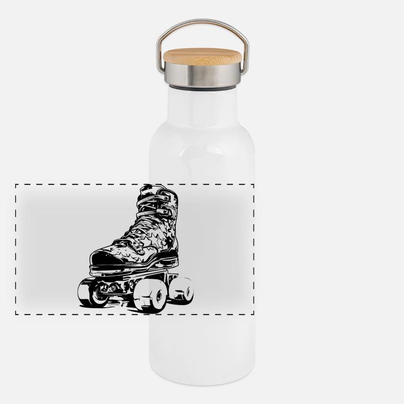 Roller Skates Panoramic Thermal Bottle with Bamboo Lid