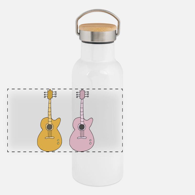 zwei gitarren Panorama Thermosflasche mit Bambusdeckel