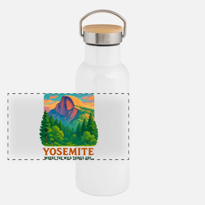 Yosemite Wilderness Panoramic Thermal Bottle with Bamboo Lid