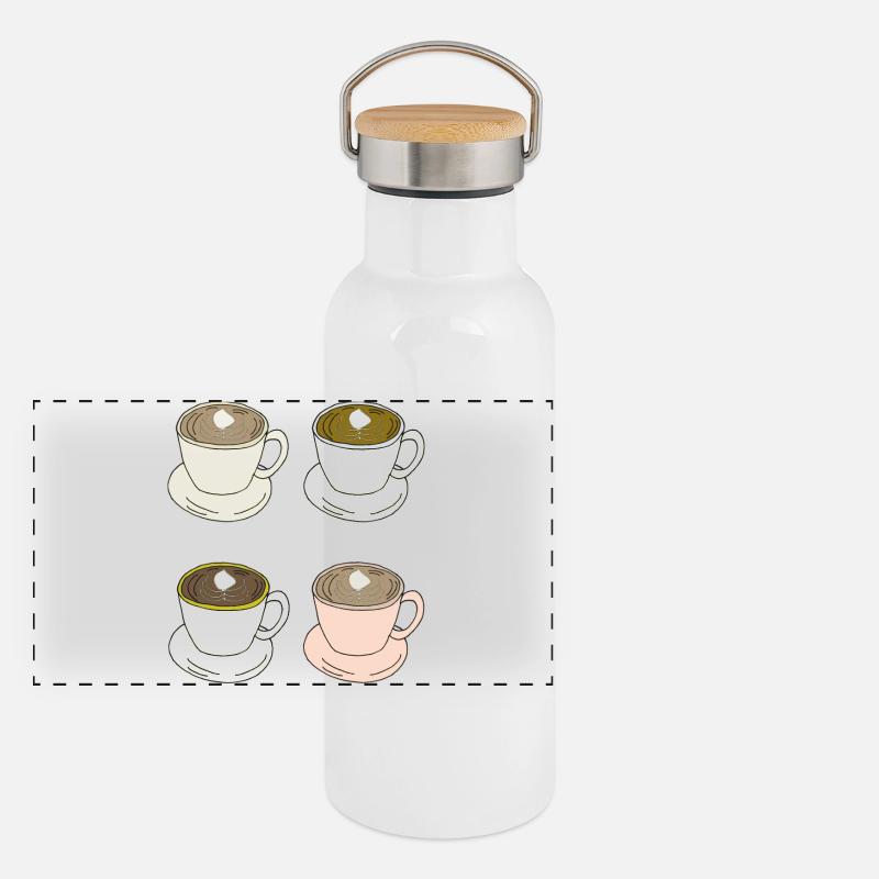 kaffeetassen quartett Panorama Thermosflasche mit Bambusdeckel