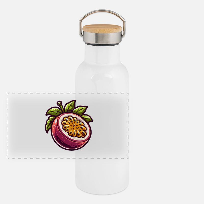 Passionate Exotic Fruit Pattern Panoramic Thermal Bottle with Bamboo Lid