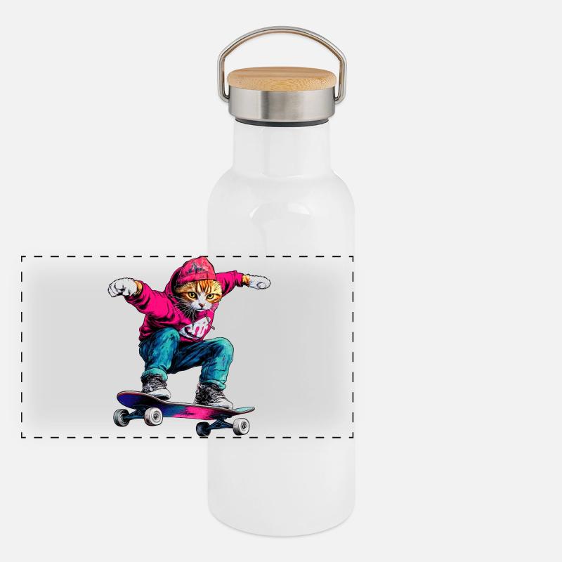 Skateboard pour chat Gourde isotherme avec bouchon en bambou