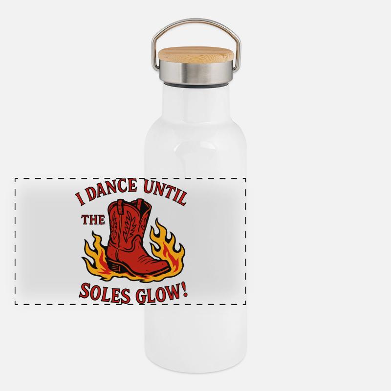 Je danse jusqu’à ce que les semelles brillent Gourde isotherme avec bouchon en bambou