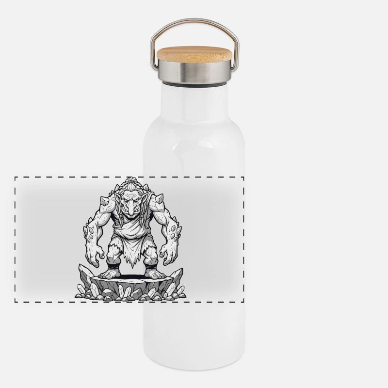 Troll on Rock Plateau Panoramic Thermal Bottle with Bamboo Lid