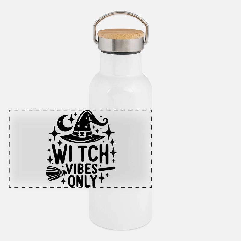 Witch Vibes Only Panorama Thermosflasche mit Bambusdeckel