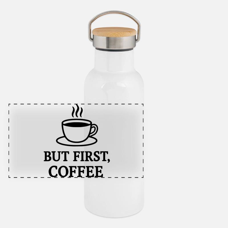 but first coffee Panoramic Thermal Bottle with Bamboo Lid