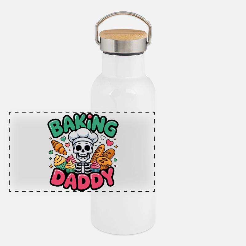 Cuisson de Daddy Skull Cook Gourde isotherme avec bouchon en bambou