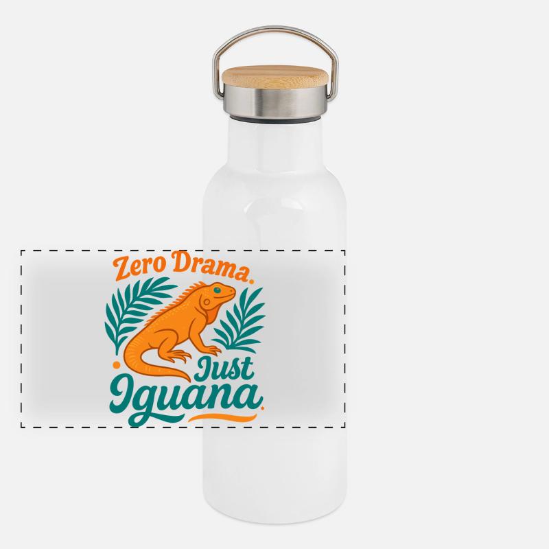 Zero Drama Iguana Panorama Thermosflasche mit Bambusdeckel