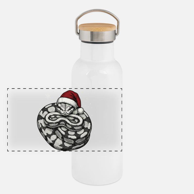Serpent roi python roi de Noël Python boule Gourde isotherme avec bouchon en bambou