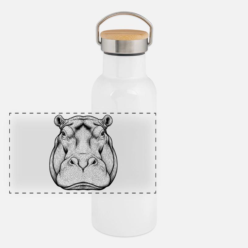 Panorama Thermosflasche mit Bambusdeckel