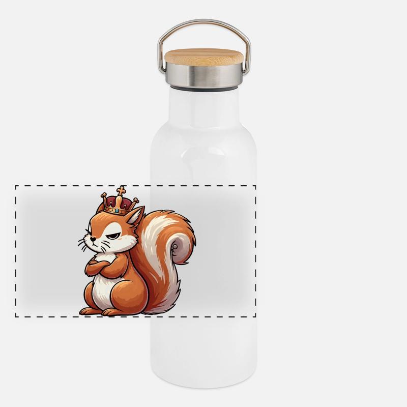 Squirrel Squirrel Squirrel Lover Rodent Panoramic Thermal Bottle with Bamboo Lid
