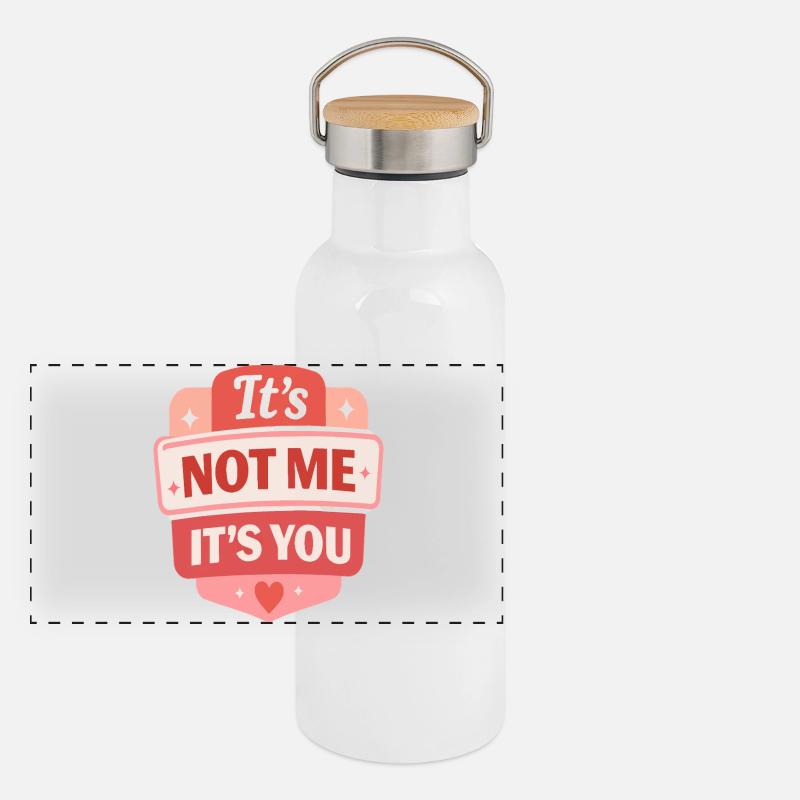 Ce n’est pas moi, c’est toi le badge rétro Gourde isotherme avec bouchon en bambou
