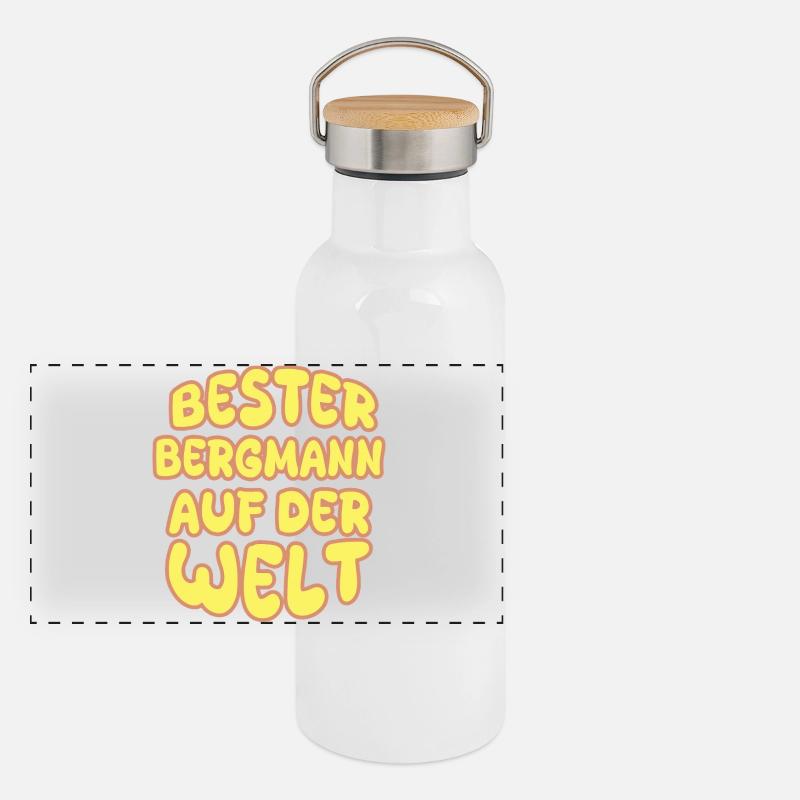 Panorama Thermosflasche mit Bambusdeckel