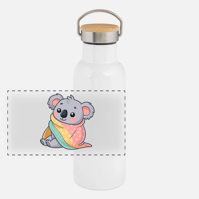 Koala gemütliche Unterdecke Panorama Thermosflasche mit Bambusdeckel