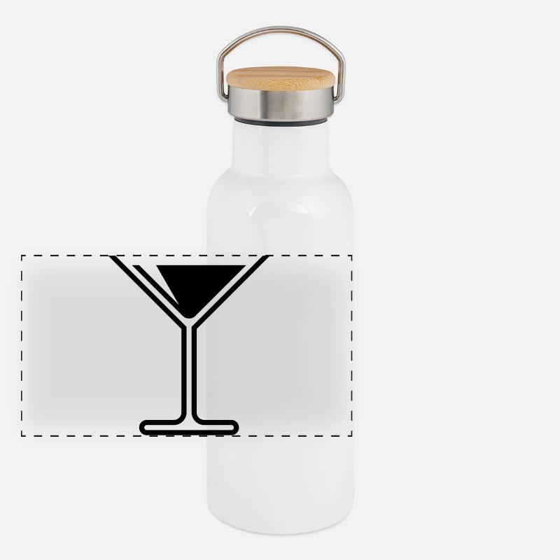 Cocktail / Cocktailglas / Martini – (Black) Panorama Thermosflasche mit Bambusdeckel