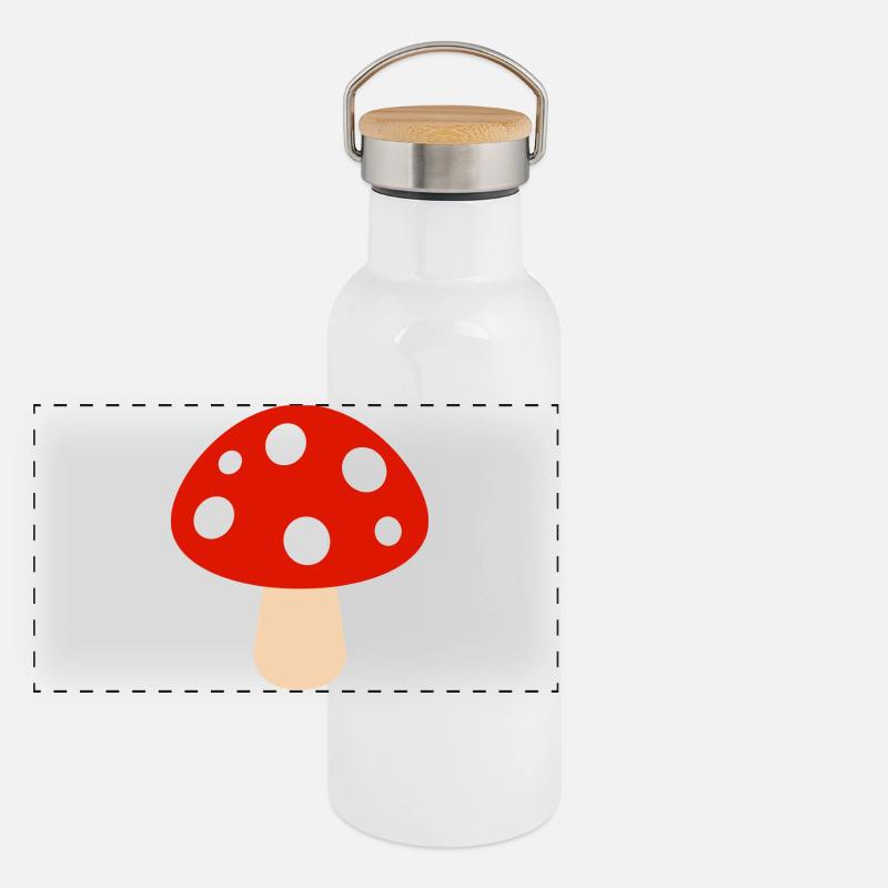champignon Gourde isotherme avec bouchon en bambou