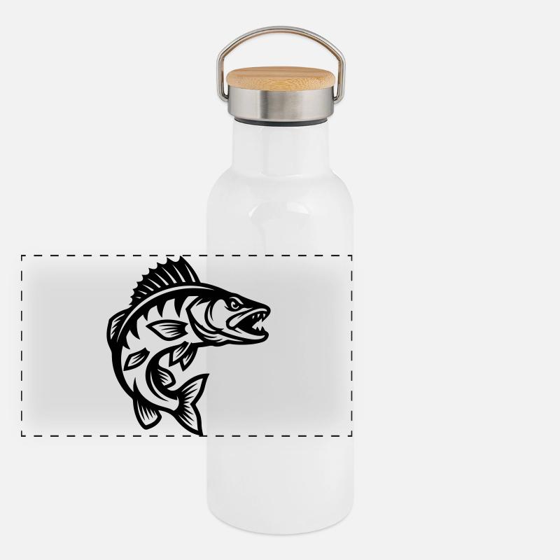 Pike Fish Panoramic Thermal Bottle with Bamboo Lid