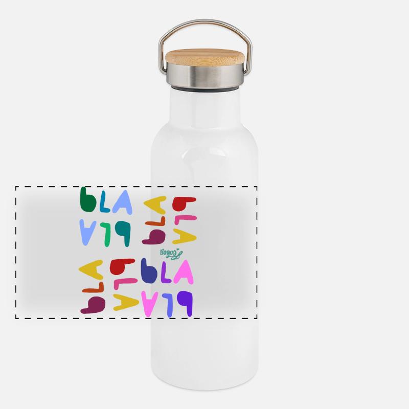 Bla blah blah Panoramic Thermal Bottle with Bamboo Lid
