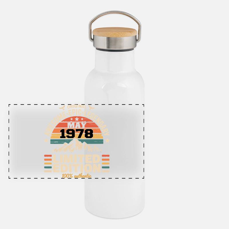Mai 1978 - Mai 1978 Panorama Thermosflasche mit Bambusdeckel